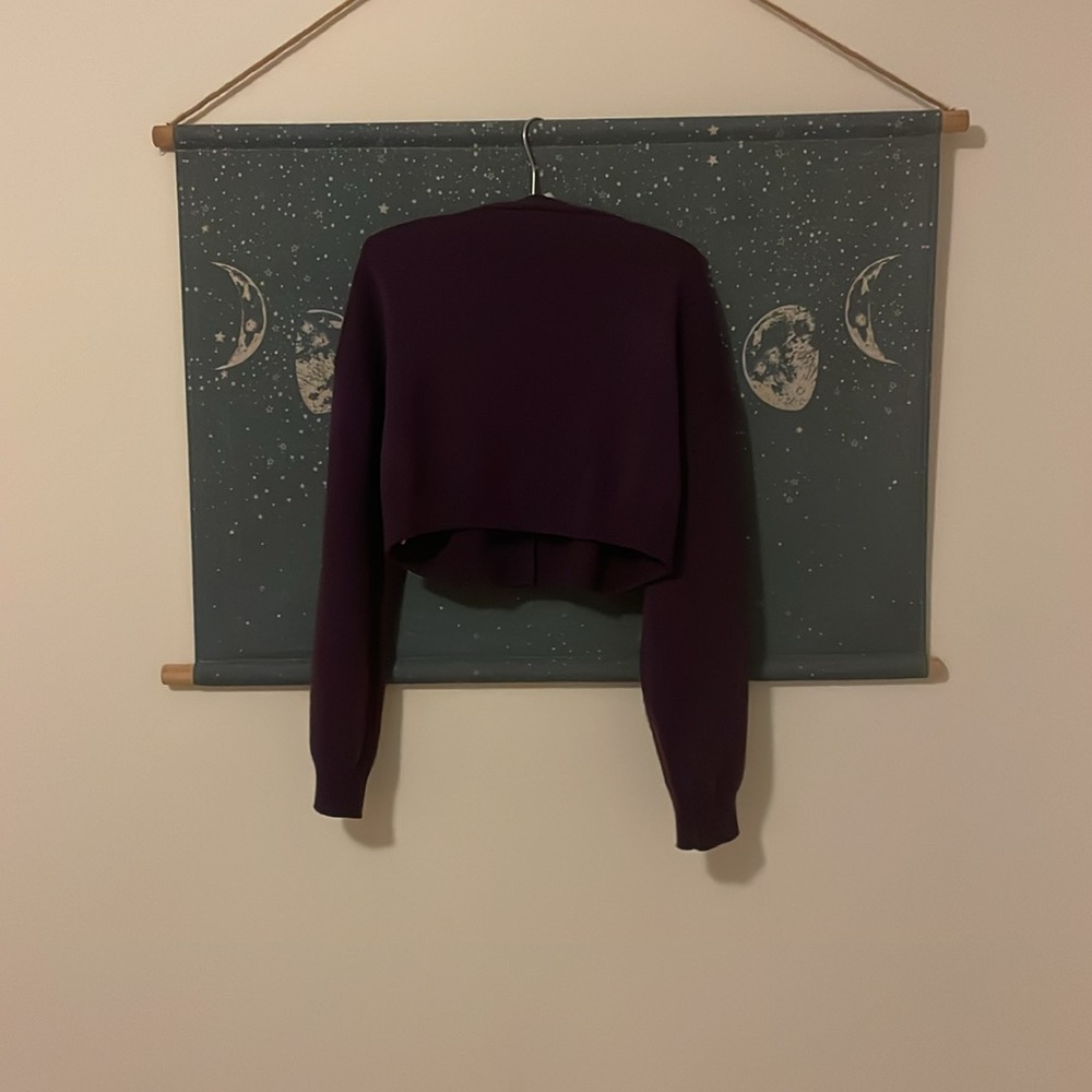 ROMWE Purple Cardigan with Star and Moon Embroidery - Picture 12 of 16